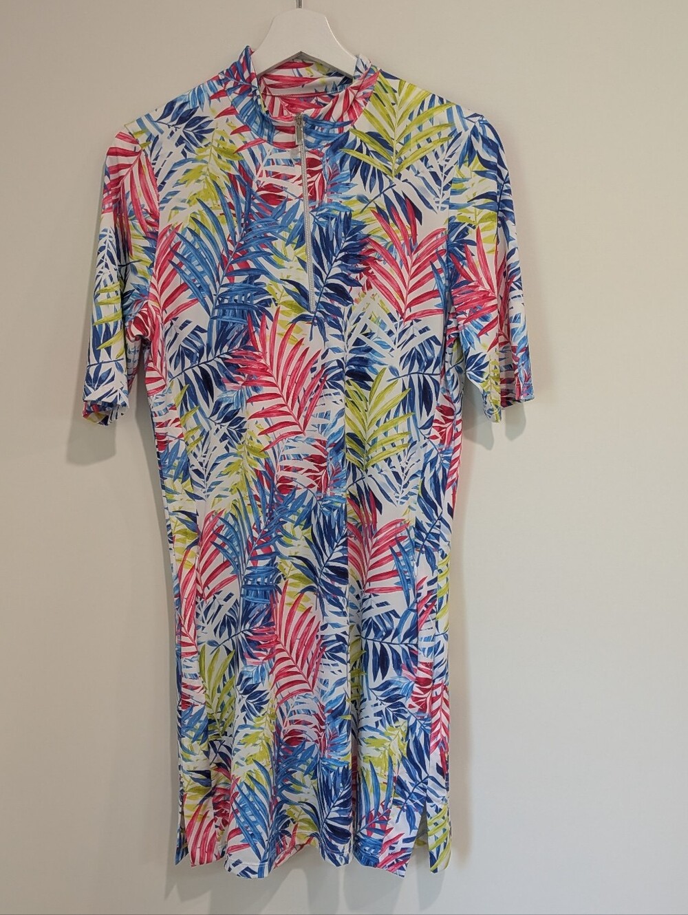 Tail Tropical Leaf Midi Dress (M) Golf Beach Summer Coastal Cruise Resort